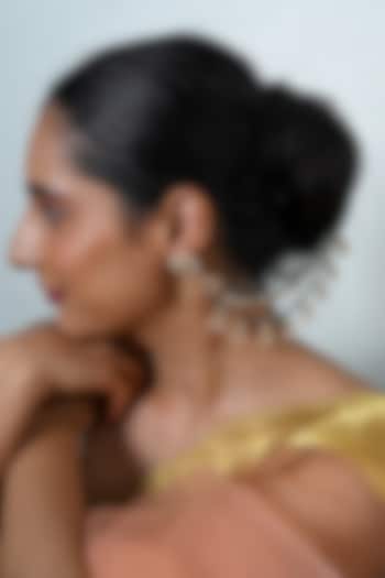 Gold Plated Jadau Kundan Polki Earchains by Shlok Jewels at Pernia's Pop Up Shop