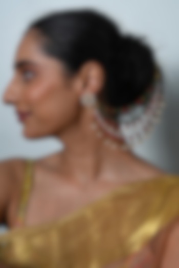 Gold Plated Jadau Multi-Colored Kundan Polki Earchains by Shlok Jewels at Pernia's Pop Up Shop