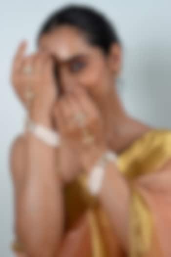 Gold Plated Jadau Kundan Polki Haathphool (Set Of 2) by Shlok Jewels at Pernia's Pop Up Shop