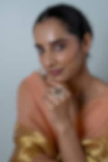 Gold Plated Multi-Colored Jadau Kundan Polki Ring by Shlok Jewels at Pernia's Pop Up Shop