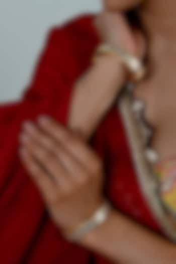 Gold Plated Mother Of Pearl Bangles (Set Of 2) by Shlok Jewels at Pernia's Pop Up Shop