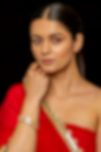 Gold Plated Kundan Polki & Semi-Precious Stone Bangles (Set of 2) by Shlok Jewels at Pernia's Pop Up Shop