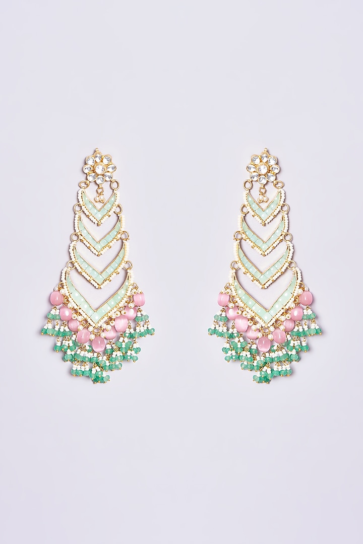 Gold Plated Kundan Dangler Earrings by Shlok Jewels at Pernia's Pop Up Shop