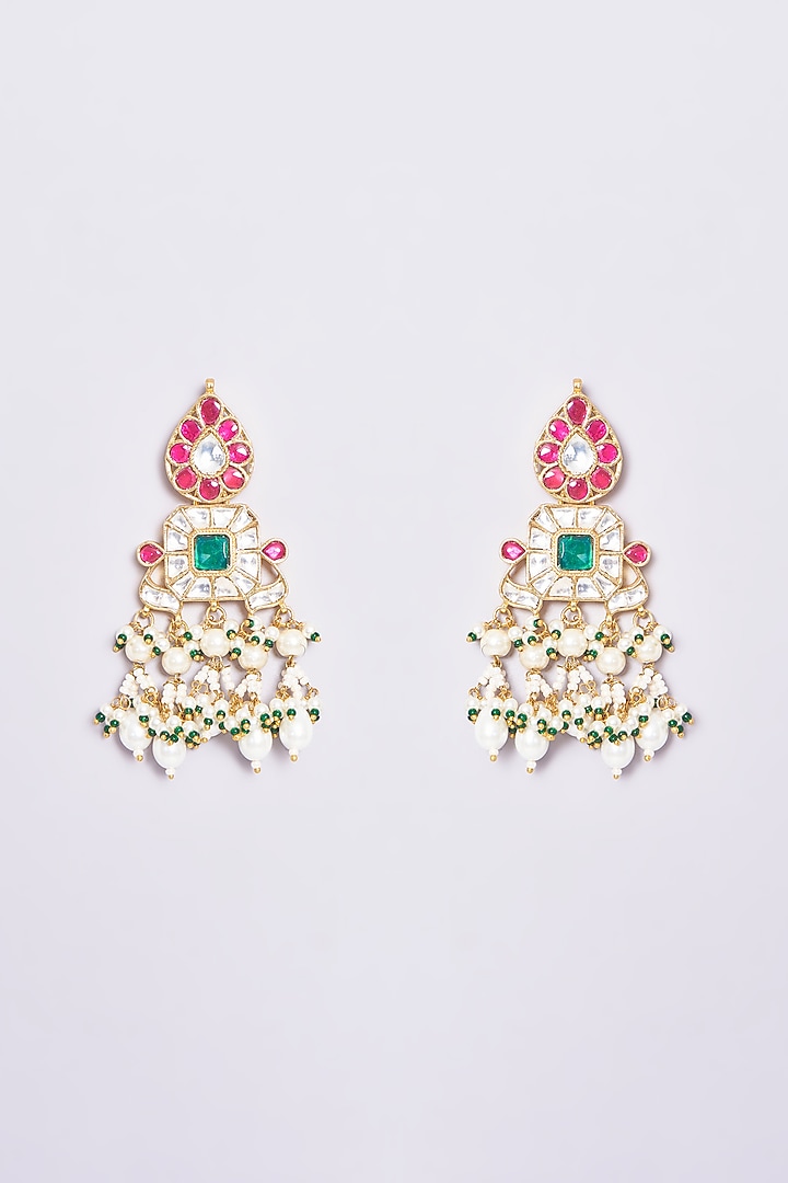 Gold Plated Kundan Polki Choker Necklace Set by Shlok Jewels at Pernia's Pop Up Shop