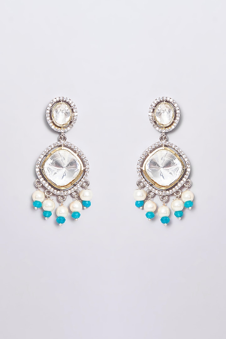 Gold Plated Faux Diamond & Pearls Beaded Necklace Set by Shlok Jewels at Pernia's Pop Up Shop