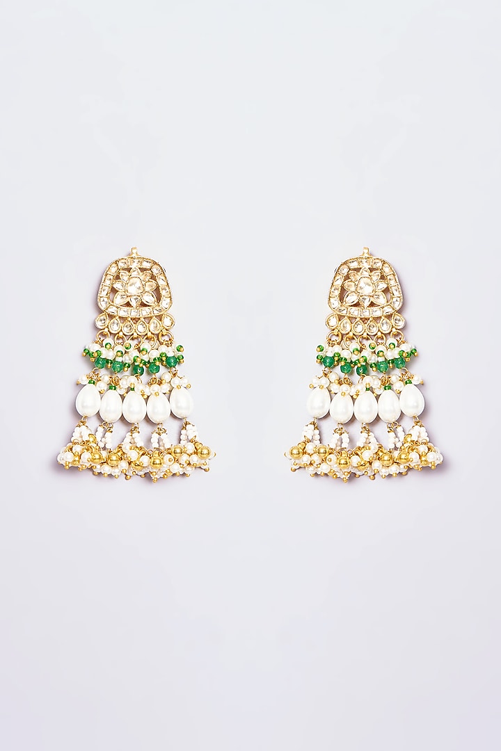 Gold Plated Kundan Polki Necklace Set by Shlok Jewels at Pernia's Pop Up Shop