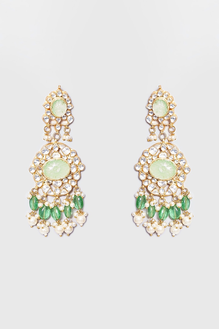 Gold Plated Natural Gemstone Necklace Set by Shlok Jewels at Pernia's Pop Up Shop