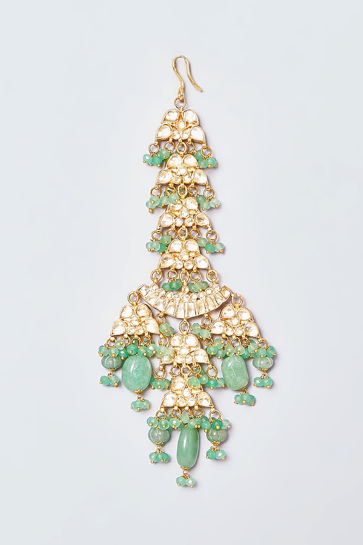 Gold Plated Semi Precious Stone Choker Necklace Set by Shlok Jewels at Pernia's Pop Up Shop