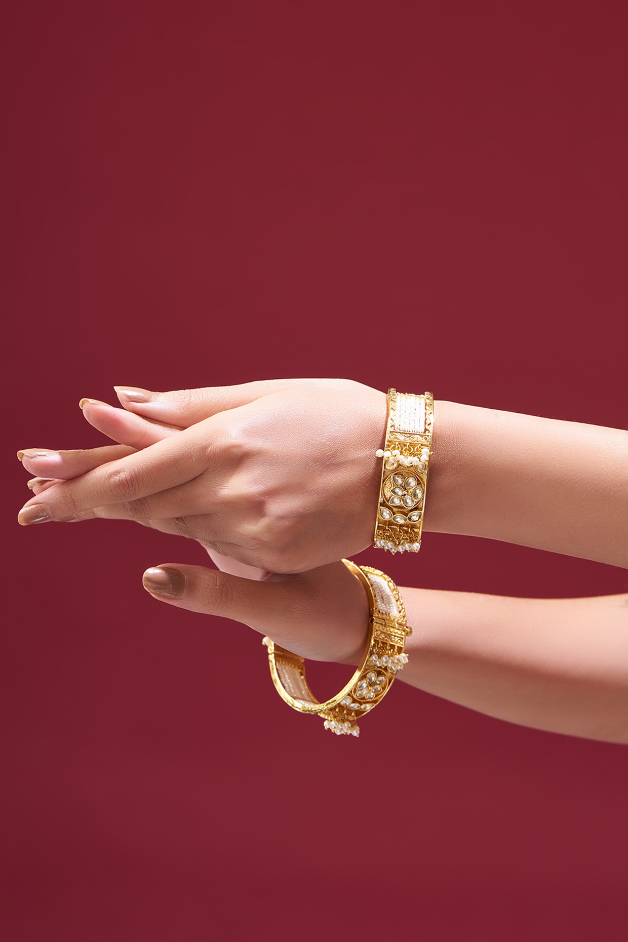 Bollywood Pakistani Indian Gold Tone Bridal Kundan Bangle Bracelet Kada  Jewelry | eBay