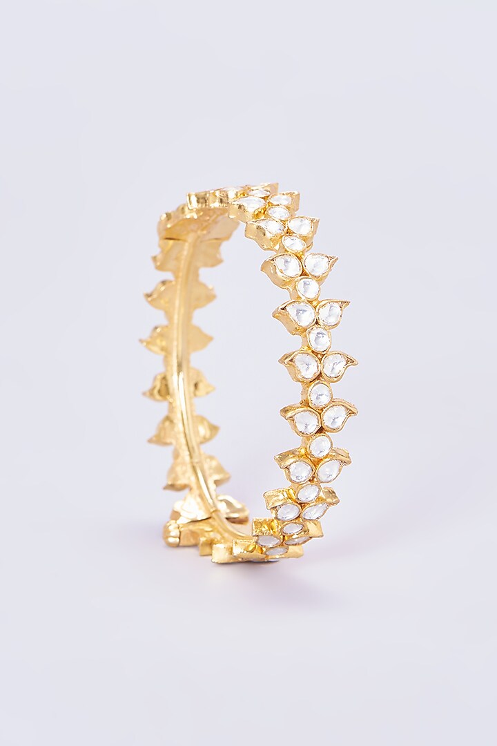Gold Plated Kundan Bangles (Set of 2) by Shlok Jewels at Pernia's Pop Up Shop