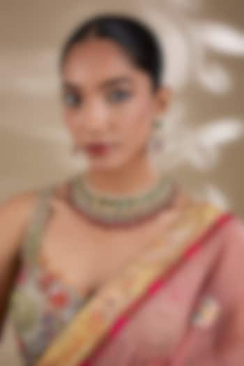 Gold Plated Kundan Polki Jadau Necklace Set by Shlok Jewels at Pernia's Pop Up Shop