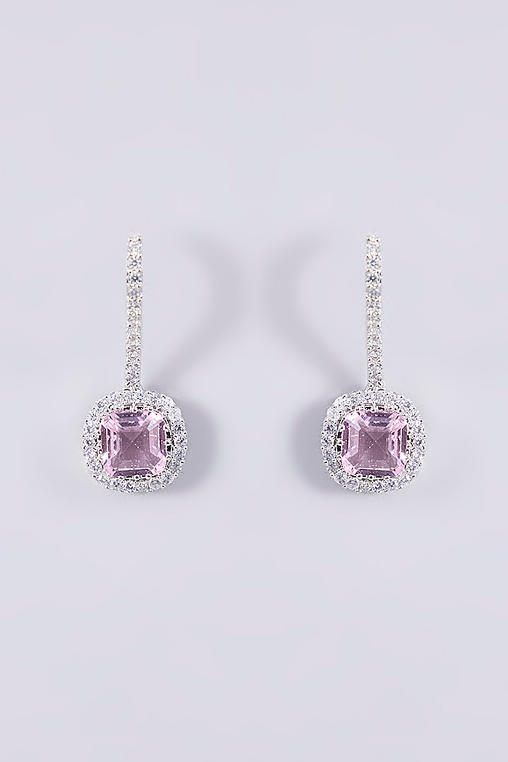 White Finish Zircon & Pink Stone Necklace Set by Shlok Jewels at Pernia's Pop Up Shop