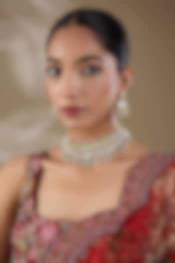 Gold Plated Kundan Polki & Semi-precious Stone Jadau Necklace Set by Shlok Jewels at Pernia's Pop Up Shop