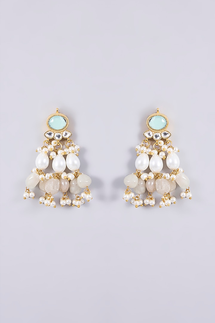 Gold Plated Kundan Polki & Semi-precious Stone Jadau Necklace Set by Shlok Jewels at Pernia's Pop Up Shop