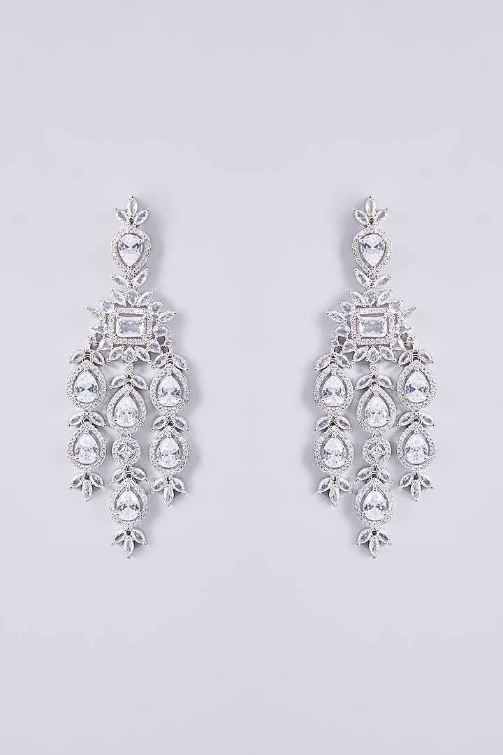 White Finish Zircon Necklace Set by Shlok Jewels at Pernia's Pop Up Shop