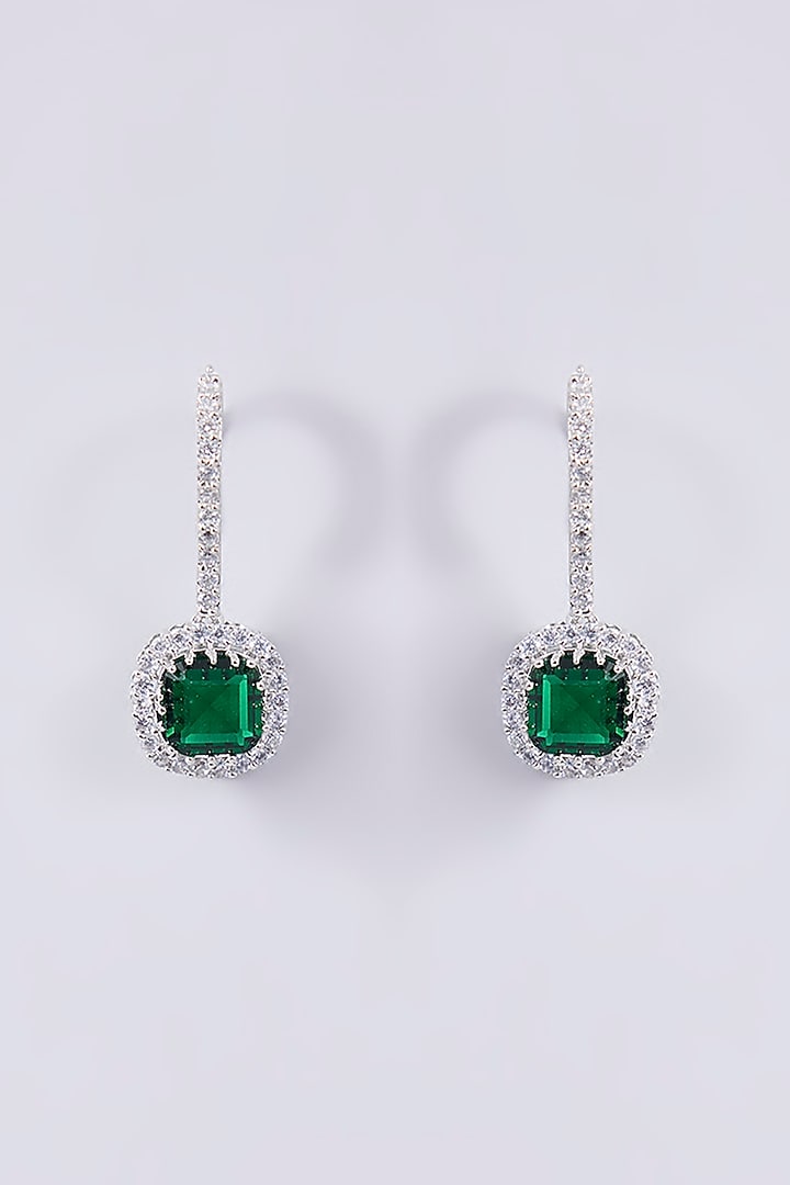 White Finish Zircon & Green Stone Choker Necklace Set by Shlok Jewels at Pernia's Pop Up Shop