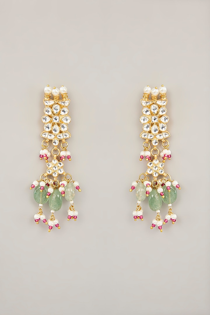 Gold Plated Jadau Kundan Polki Necklace Set by Shlok Jewels at Pernia's Pop Up Shop