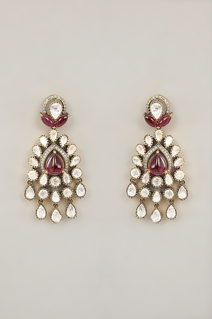 Gold Plated Jadau Faux Polki Pendant Necklace Set by Shlok Jewels at Pernia's Pop Up Shop