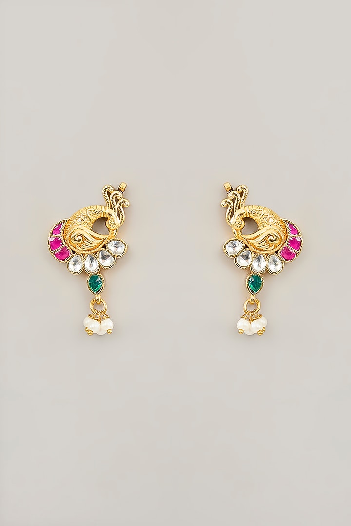 Gold Plated Jadau Kundan Polki Choker Necklace Set by Shlok Jewels at Pernia's Pop Up Shop