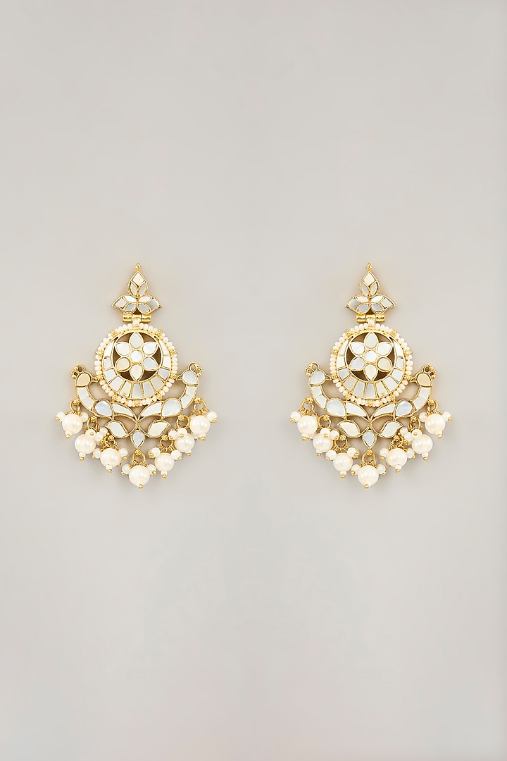 Gold Plated Mother Of Pearl Long Pendant Necklace Set by Shlok Jewels at Pernia's Pop Up Shop