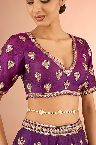 Gold Plated Mother Of Pearl Waist Belt by Shlok Jewels