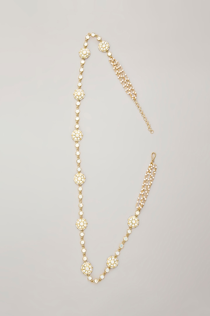 Gold Plated Mother Of Pearl Waist Belt by Shlok Jewels at Pernia's Pop Up Shop