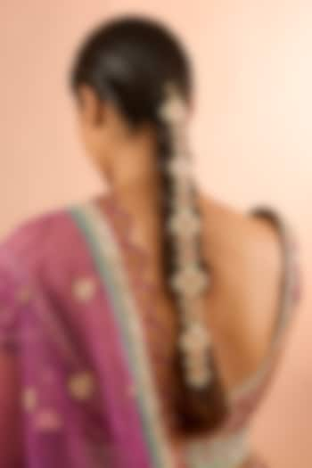 Gold Plated Jadau Kundan Polki Braid Pin by Shlok Jewels at Pernia's Pop Up Shop