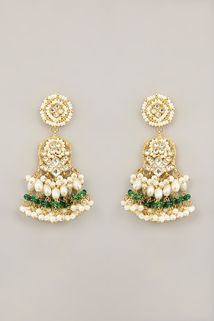 Gold Plated Jadau Kundan Polki Necklace Set by Shlok Jewels at Pernia's Pop Up Shop
