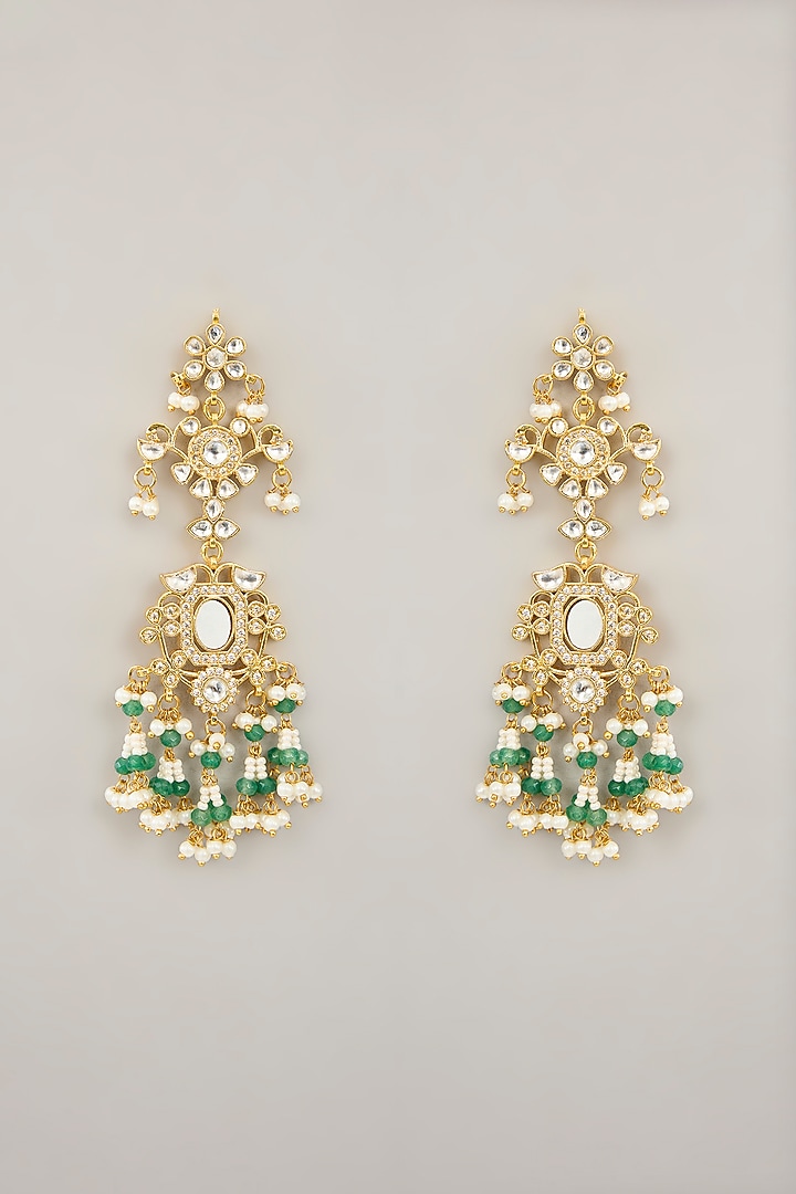 Gold Plated Mother Of Pearl & Natural Gemstone Necklace Set by Shlok Jewels at Pernia's Pop Up Shop