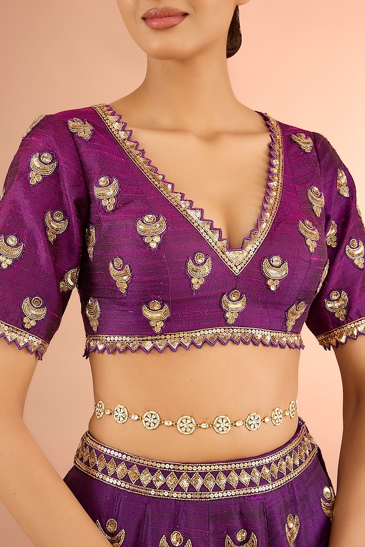 Gold Plated Jadau Kundan Polki & Natural Gemstone Waistbelt by Shlok Jewels at Pernia's Pop Up Shop