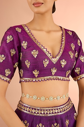 Gold Plated Jadau Kundan Polki & Natural Gemstone Waistbelt by Shlok Jewels