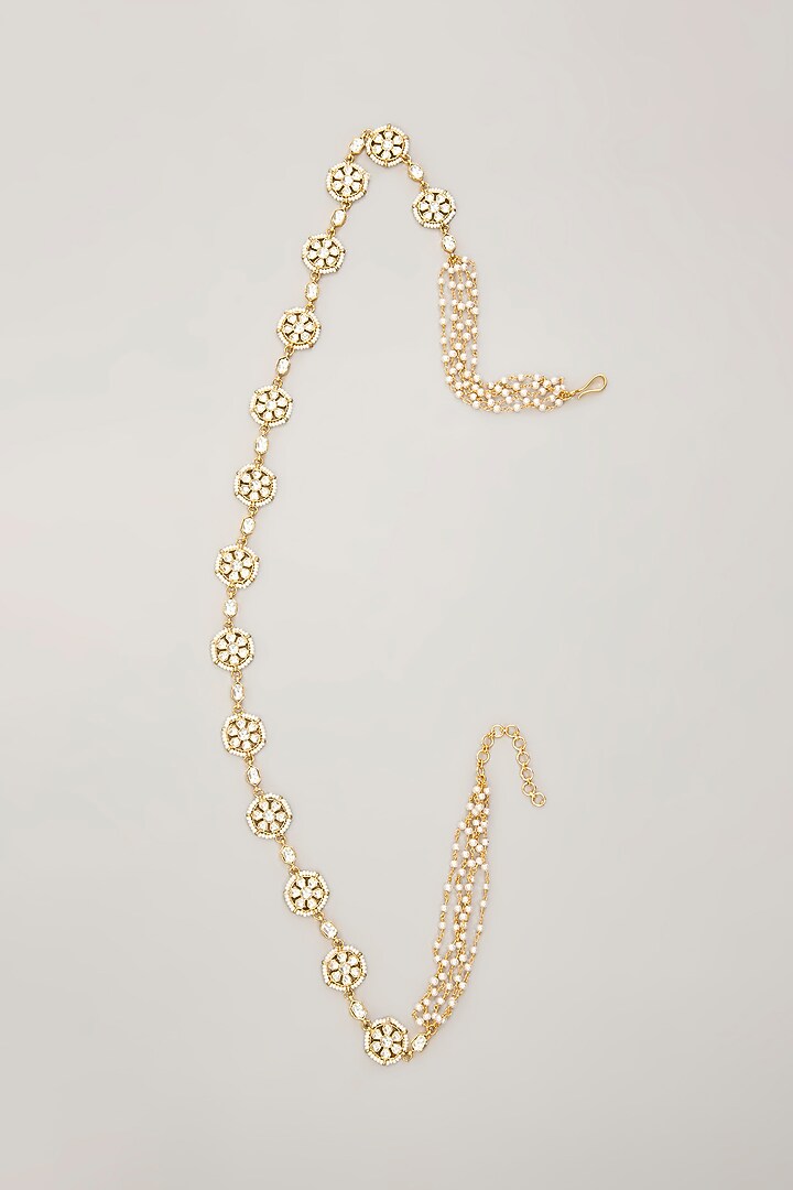Gold Plated Jadau Kundan Polki & Natural Gemstone Waistbelt by Shlok Jewels at Pernia's Pop Up Shop