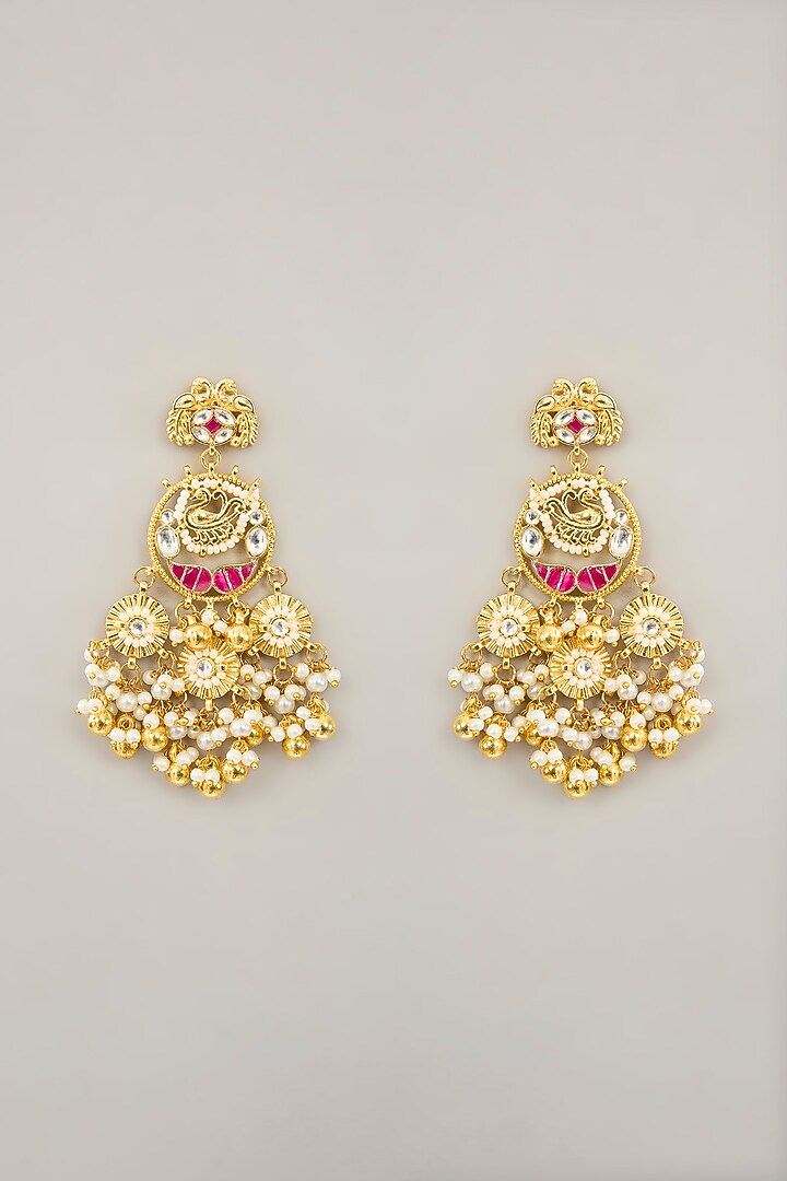 Gold Plated Jadau Kundan Polki & Natural Semi-precious Stone Long Necklace Set by Shlok Jewels at Pernia's Pop Up Shop