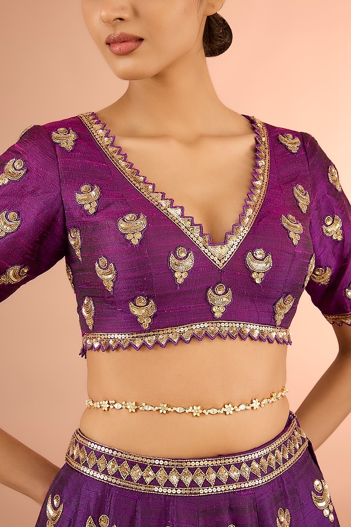 Gold Plated Jadau Kundan Polki & Natural Gemstone Waistbelt by Shlok Jewels at Pernia's Pop Up Shop