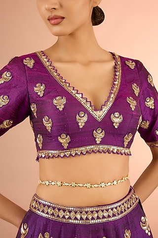 Gold Plated Jadau Kundan Polki & Natural Gemstone Waistbelt by Shlok Jewels