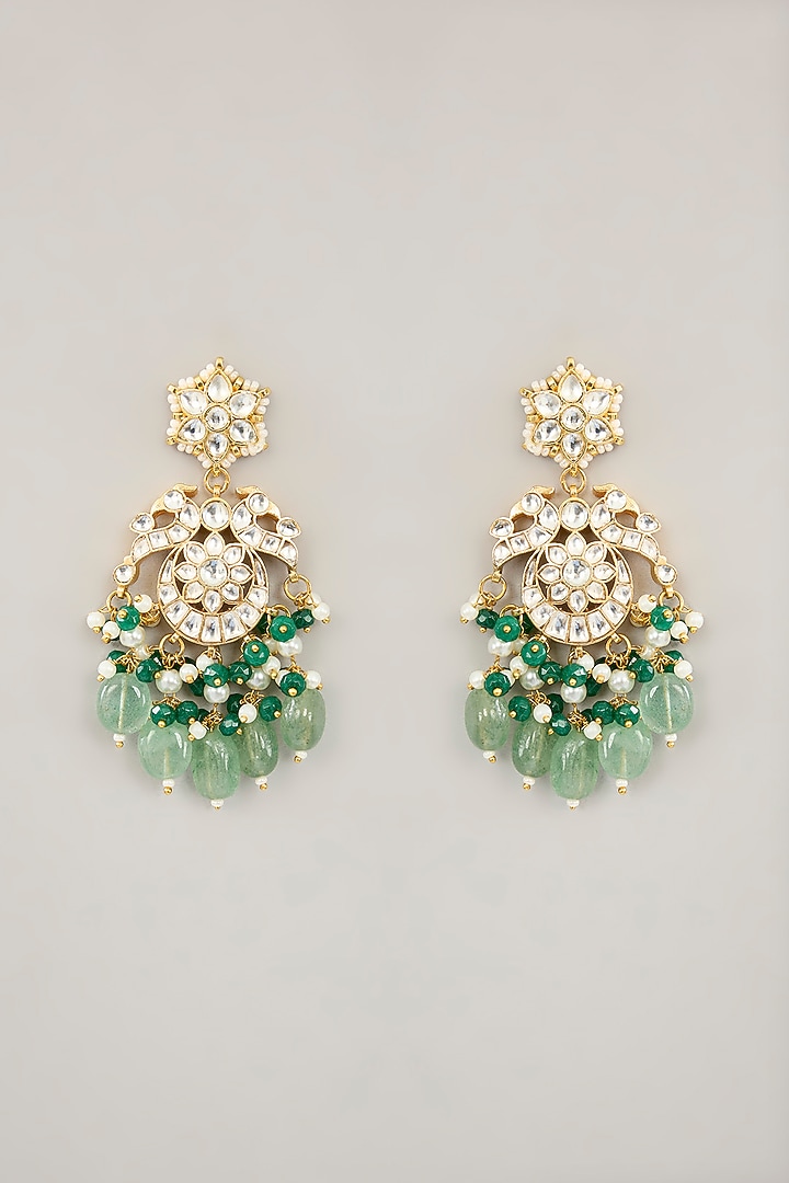 Gold Plated Jadau Kundan Polki & Natural Gemstone Necklace Set by Shlok Jewels at Pernia's Pop Up Shop