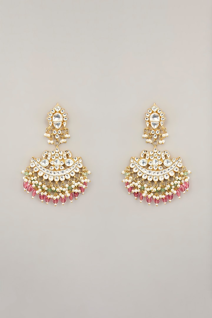 Gold Plated Jadau Kundan Polki & Natural Gemstone Choker Necklace Set by Shlok Jewels at Pernia's Pop Up Shop
