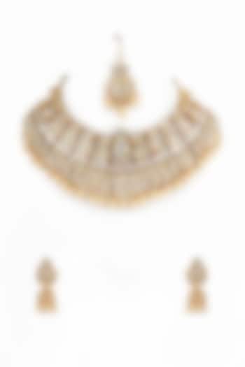 Gold Plated Natural Gemstones Necklace Set by Shlok Jewels at Pernia's Pop Up Shop