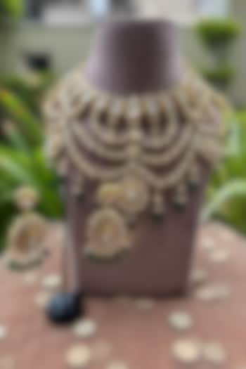 Gold Plated Necklace Set With Natural Gemstones by Shlok Jewels at Pernia's Pop Up Shop