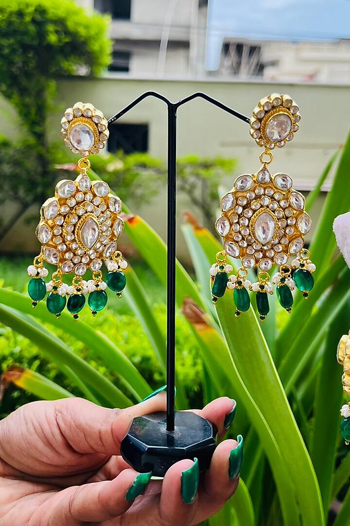 Gold Plated Necklace Set With Natural Gemstones by Shlok Jewels at Pernia's Pop Up Shop