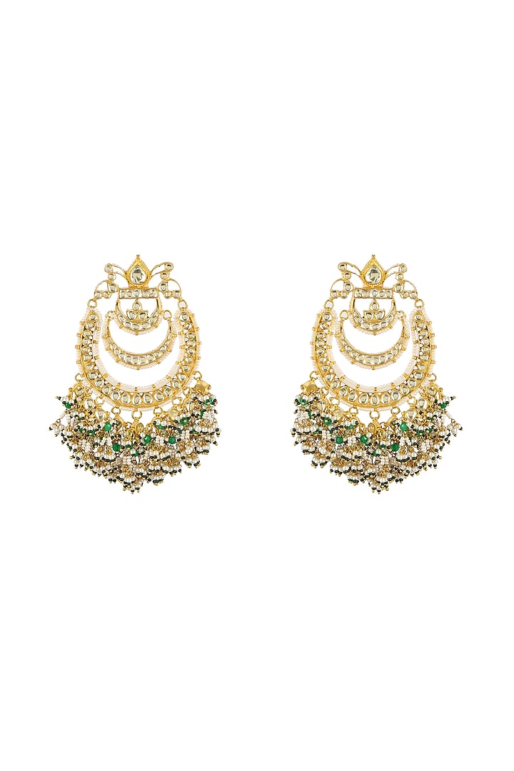 Gold Plated Semi Precious & Natural Stones Earrings by Shlok Jewels