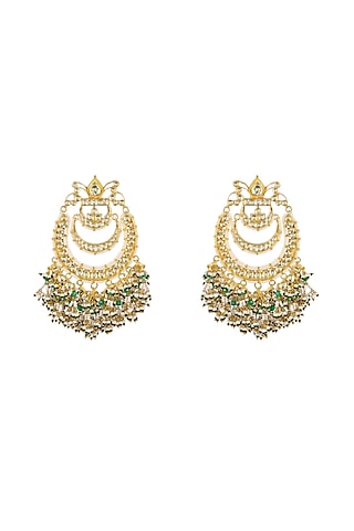 Gold Plated Semi Precious & Natural Stones Earrings by Shlok Jewels
