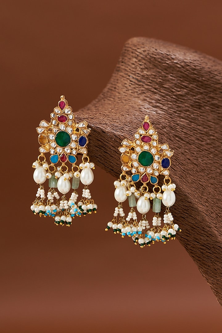 Gold Plated Kundan Polki Choker Necklace Set by Shlok Jewels at Pernia's Pop Up Shop