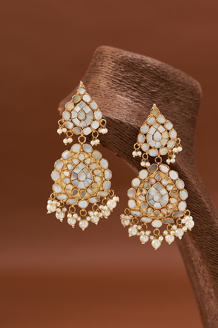 Gold Plated Kundan Polki Necklace Set by Shlok Jewels at Pernia's Pop Up Shop