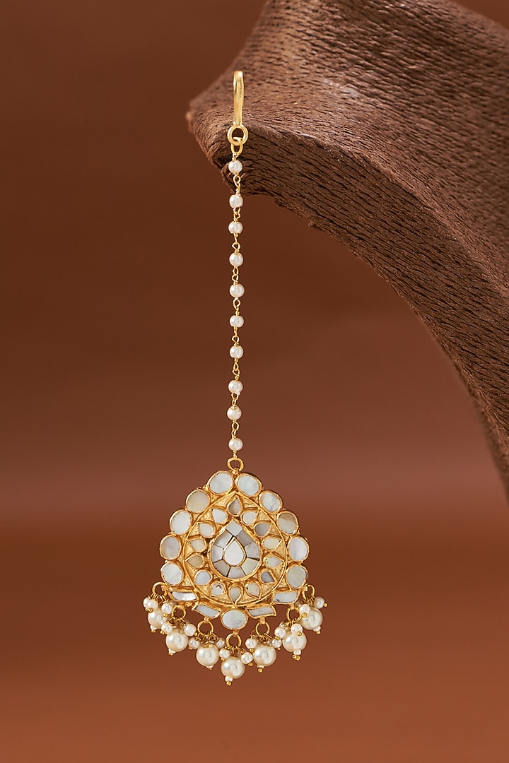 Gold Plated Kundan Polki Necklace Set by Shlok Jewels at Pernia's Pop Up Shop