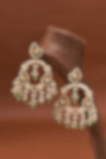 Gold Plated Kundan Hoop Earrings by Shlok Jewels