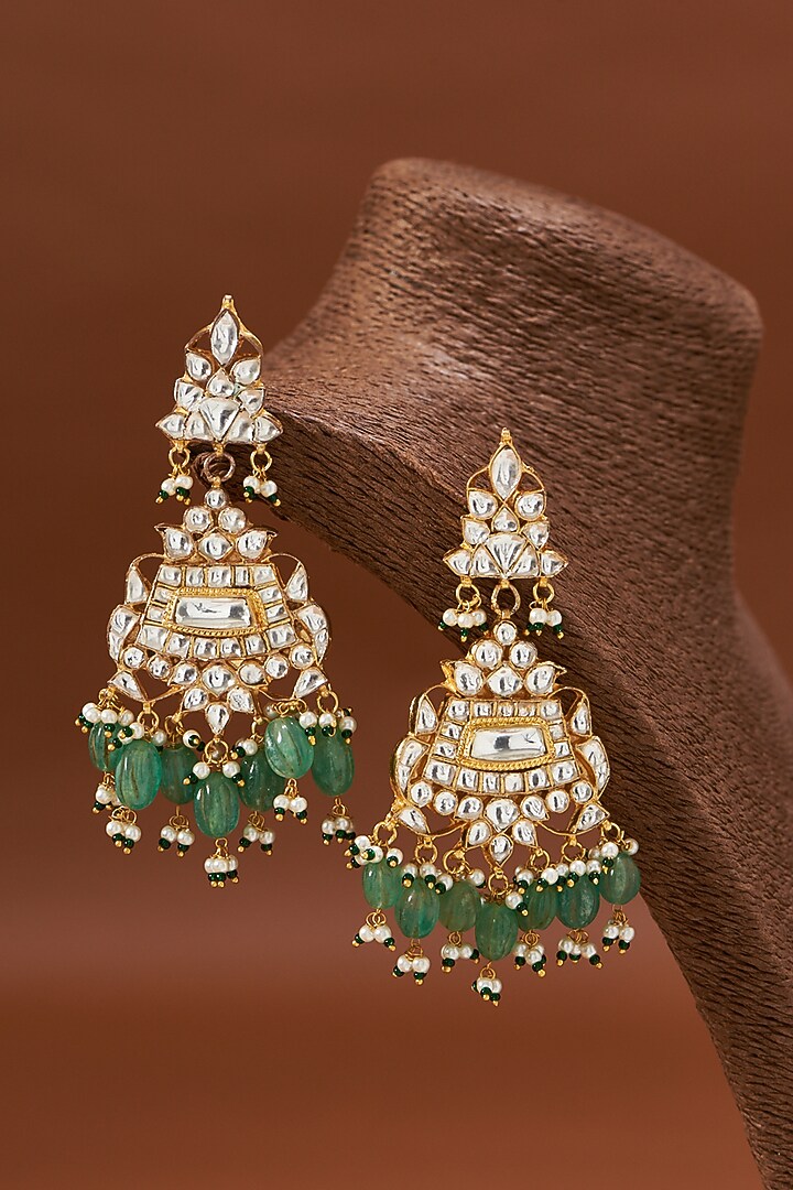 Gold Plated Necklace Set With Gemstones by Shlok Jewels at Pernia's Pop Up Shop