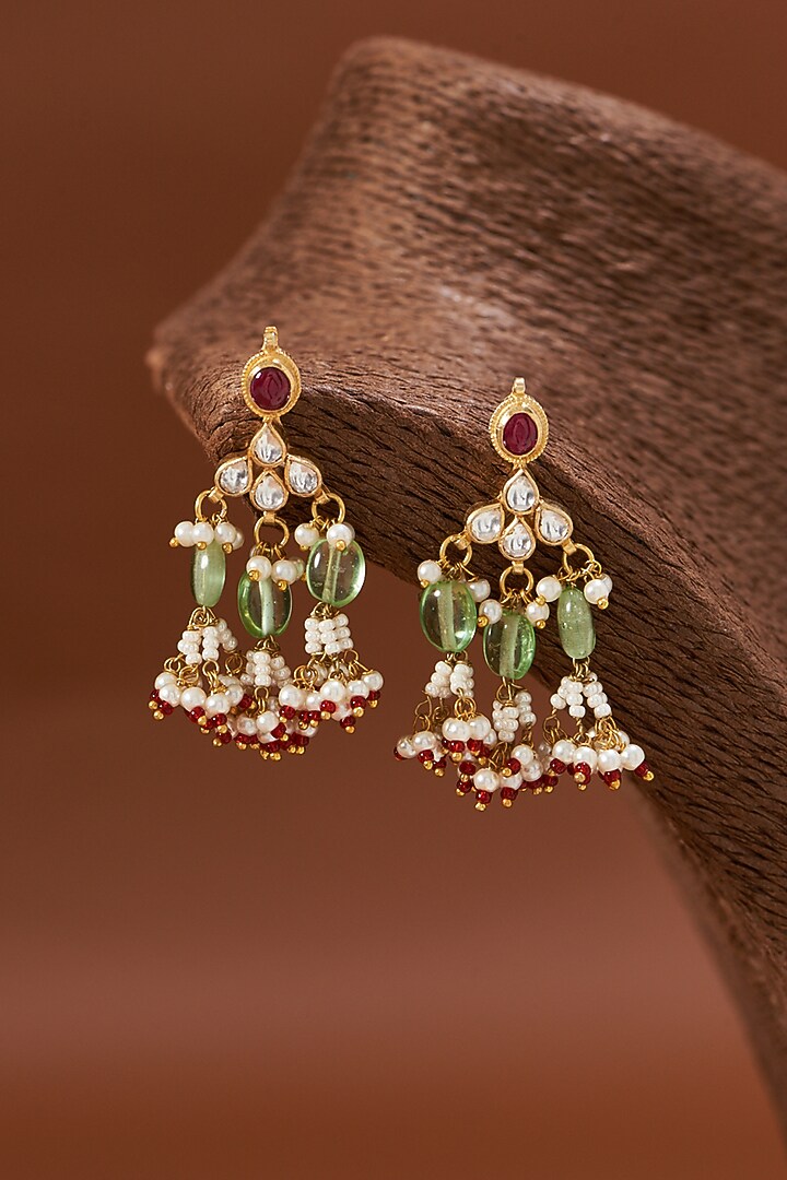 Gold Plated Kundan Choker Necklace Set by Shlok Jewels at Pernia's Pop Up Shop