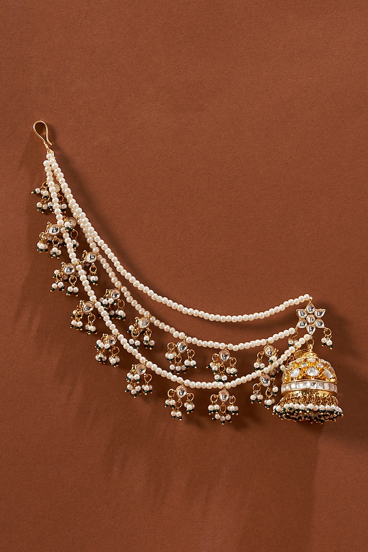 Gold Plated Dangler Earrings With Gemstones by Shlok Jewels