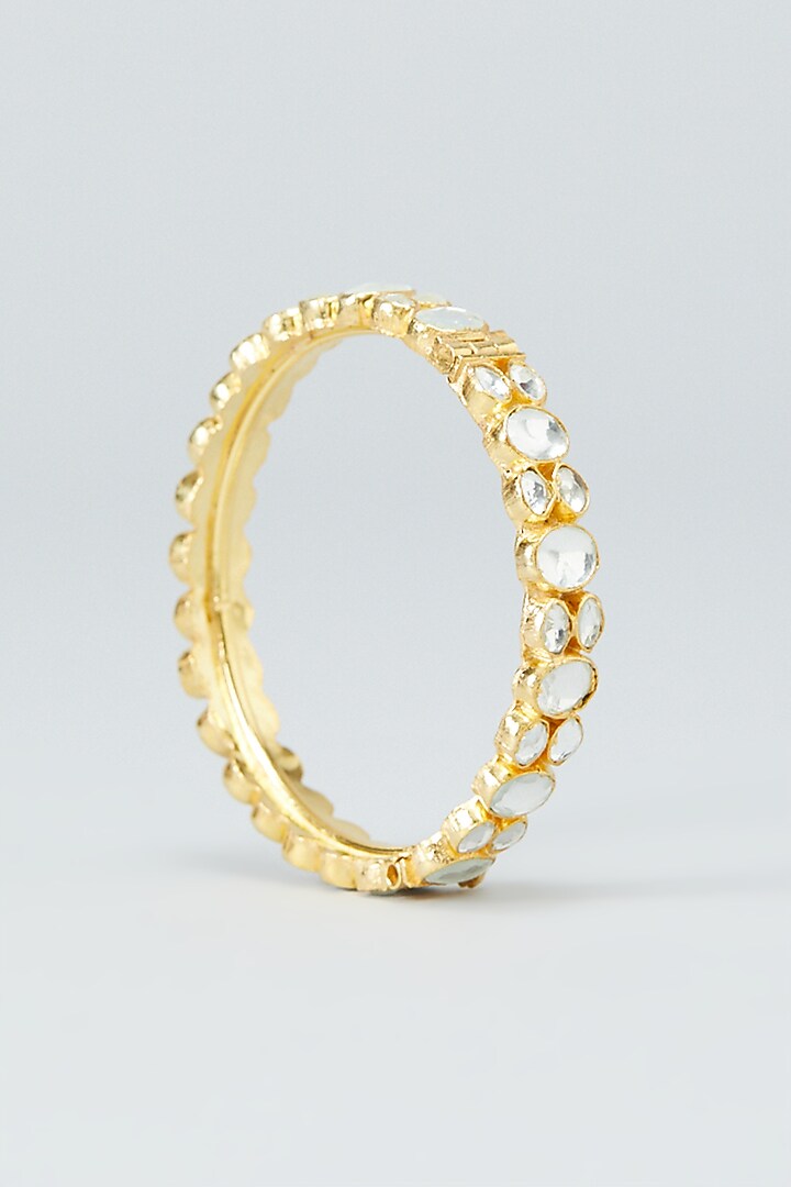 Gold Plated Kundan Bangles (Set of 2) by Shlok Jewels at Pernia's Pop Up Shop